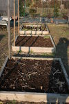 vue de trois carrés amendés avec du compost