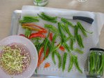 Préparation des piments.
