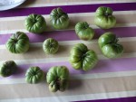 La récolte de tomate du seule pied de tomates ananas