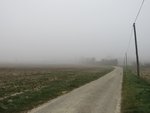 La campagne dans le brouillard.